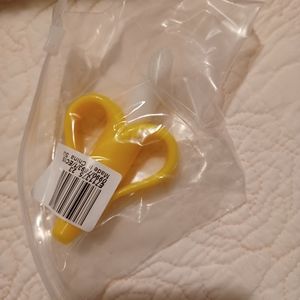 Baby teething banana and toothbrush or massager